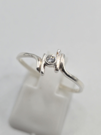 Echt zilveren dames ring Maat 18 met zirconia