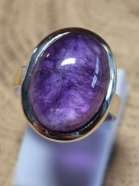 Zilveren ring Amethist maat 17