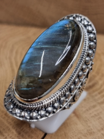 Echt zilveren ring met Labradoriet maat 19