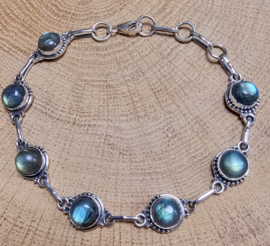 Echt zilveren armband met Labradoriet 7x