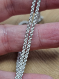 echt zilveren basic collier, 45 cm lengte, jasseron