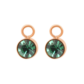 Oorring Bedels Stone Emerald Rosé