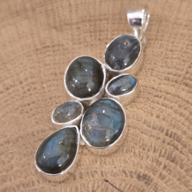 Echt zilveren ketting hanger met Labradoriet