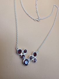 925 Collier met Granaat