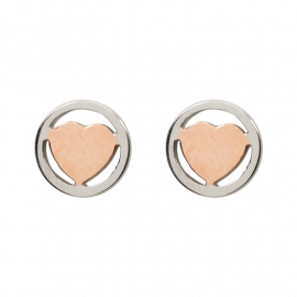 iXXXi JEWELRY oorsteker met hart in rosé gold Diameter 7mm