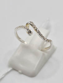 Echt zilveren dames ring Maat 17 met zirconia