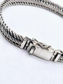 Echt zilveren zware schakelarmband,  20 cm