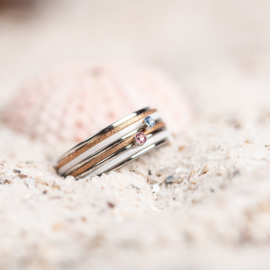 Sandblasted ring 1 mm Rose