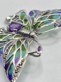 925 zilveren broche, met Amethist