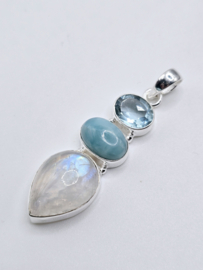 Echt zilveren ketting hanger divers