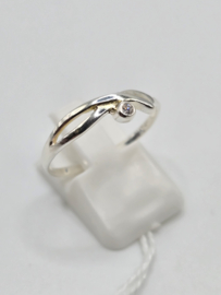 Echt zilveren dames ring Maat 19 met zirconia