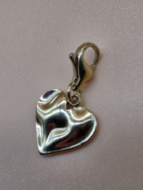 RVS charm. Hart. Goud.