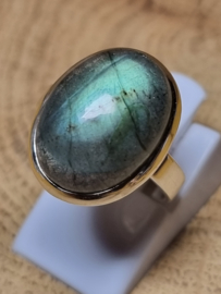 Echt zilveren ring met Labradoriet maat 17
