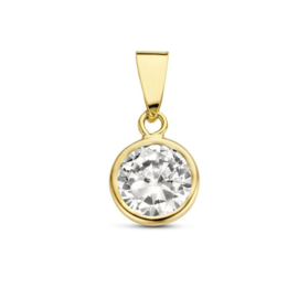 14 karaat gouden ketting hangertje zirconia