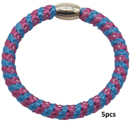 Hairtie bracelet blauw/paars