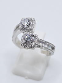 Echt zilveren ring  met Zirkonia Silver Maat 18  MDZ17