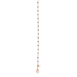 Necklace Green beads 50+5cm rosé