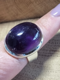 Zilveren ring Amethist maat 19.5
