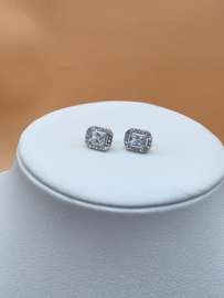 Oorknopjes - rechthoekige kristal- en zirkoonoxiden