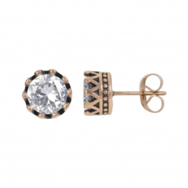 Ear studs Crown rosé