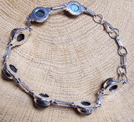 Echt zilveren armband met Labradoriet 7x