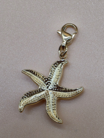 RVS charm, zeester. Goud.