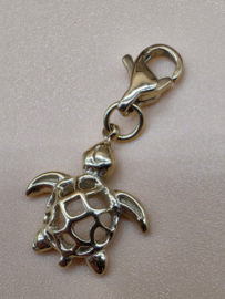 RVS charm, schildpad, open. Goud.