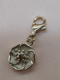 RVS Charm. Bloem, Goud.