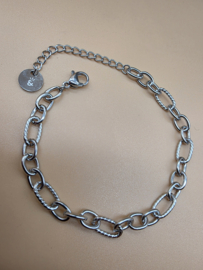 Biba Lief en Joliet armband, stainless steel, zilver