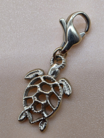 RVS charm, schildpad, open. Goud.