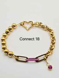 Connect  18 armband compleet, 3 verschillende maten. Goud