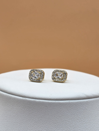 Oorknopjes - rechthoekige kristal- en zirkoonoxiden