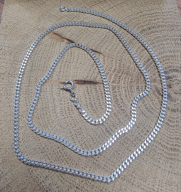 Echt zilveren Gourmet collier, 45 cm lang.