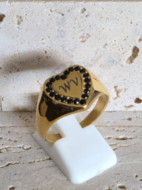 Noir heart rosé gold