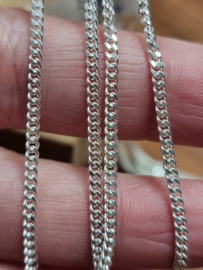 Echt zilveren Gourmet collier, 45 cm lang.
