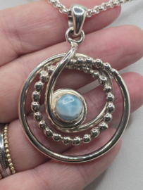 Echt zilveren hanger met Larimar