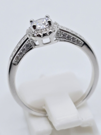 Echt zilveren ring met Zirkonia Silver Maat 17  MDZ12
