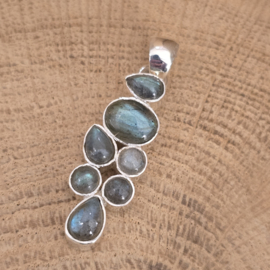 Echt zilveren ketting hanger met Labradoriet
