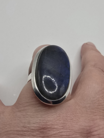 Echt zilveren ring met Labradoriet maat 18.5