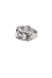 Heren ring ornament - zilver