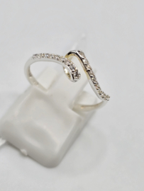 Echt zilveren dames ring Maat 17 met zirconia
