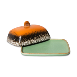 HKliving® - Ceramic 70's Butter Dish - Meteor (ACE7133)