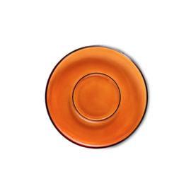 HKliving® - 70s Glassware Saucers - Amber Brown - Set of 4 (AGL4505)