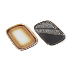 HKliving® - Ceramic 70's Small Trays - Set of 2 - Mojave (ACE7276)