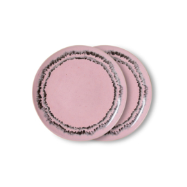 HKliving® - Ceramic 70's Dessert Plates - Bubble - Set of 2 (KST0219)
