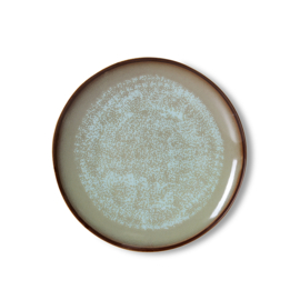 HKliving® - Ceramic 70's Dinner Plates - Contrast - Set of 2 (KST0206)