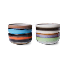 HKliving® - Ceramic 70's Dessert Bowls - Set of 4 (ACE7184)