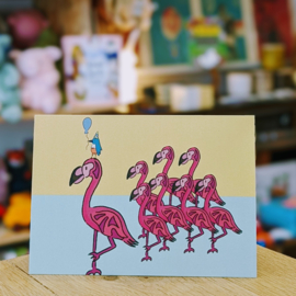 Studio Malou - Kaart Flamingo