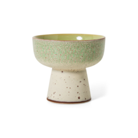 HKliving® - Ceramic 70's Tapas Bowl on Base - Slush - L (KST0183)