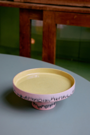 HKliving® - Ceramic 70's Bowl on Base - Bubble (KST0185)